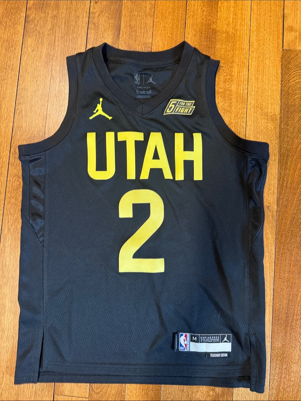 NBA Black and Yellow Utah Basketball Jersey - #2